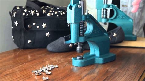 how to attach metal studs on fabric|how to put studs on clothes.